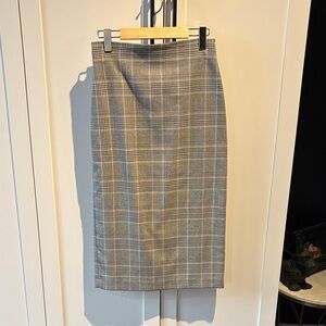 Zara Gray/Black/White Plaid Pencil Skirt